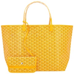 Used Goyard Jaune Yellow St Louis GM Chevron Tote Bag