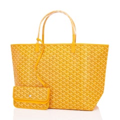 Goyard Jaune Yellow St Louis GM Chevron Tote Bag NEW Gift
