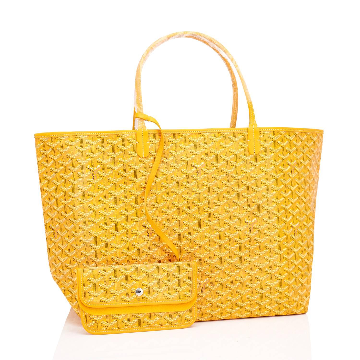 Goyard Jaune Yellow St Louis GM Chevron Tote Bag NEW Gift For Sale 1