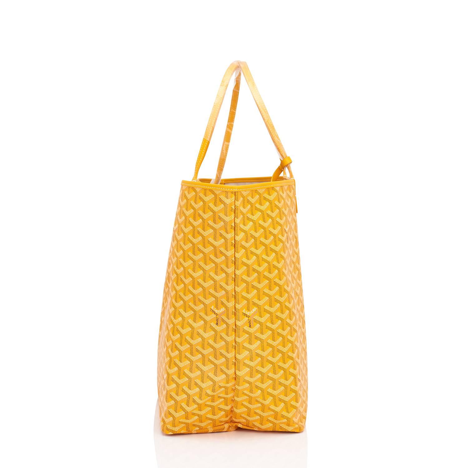 Goyard Jaune Yellow St Louis GM Chevron Tote Bag NEW Gift For Sale 2