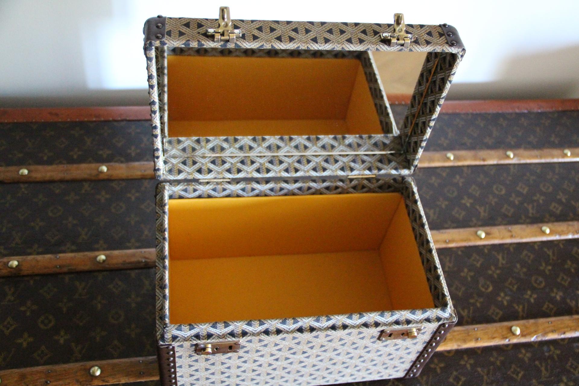 Étui à bijoux Goyard, malle Goyard, étui à trains Goyard, étui à beauté Goyard en vente 6