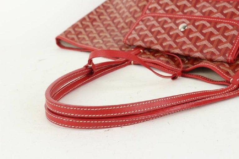Goyard Large Red Chevron St Louis GM Tote Bag with Pouch 922gy88 at 1stDibs