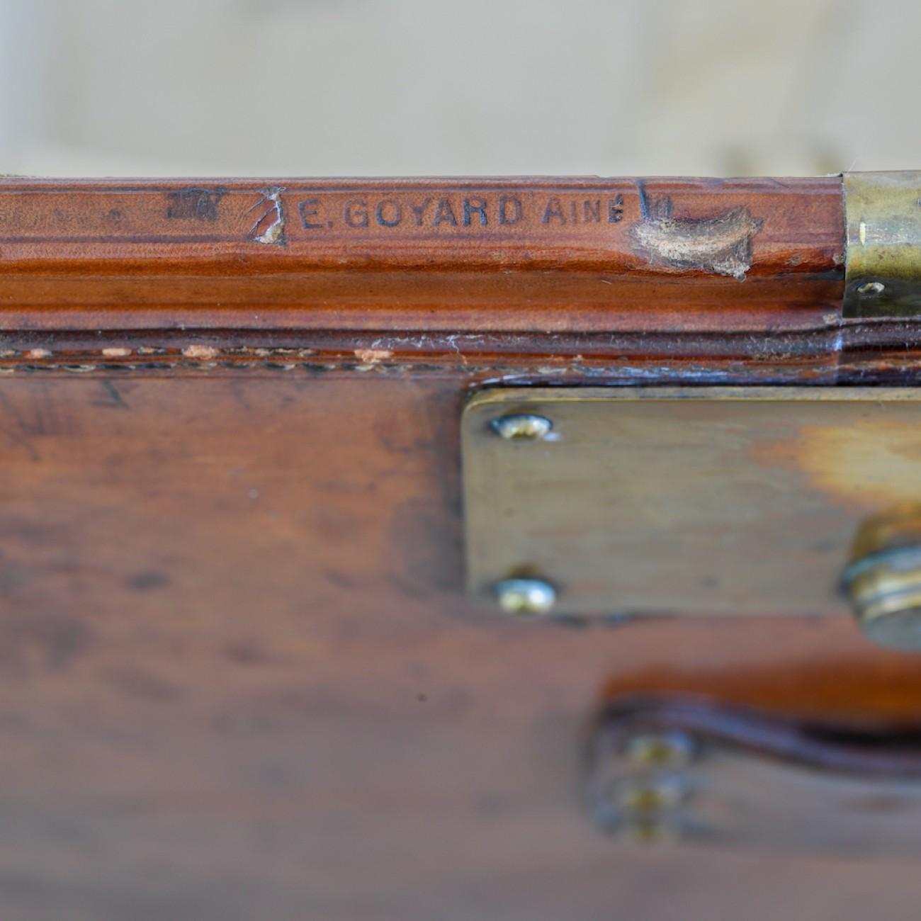 Goyard Leather Steamer Trunk, circa 1910 2