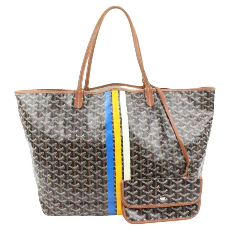 Goyard Limited Black Brown Chevron St Louis GM Tote with Pouch 2GY91a at  1stDibs