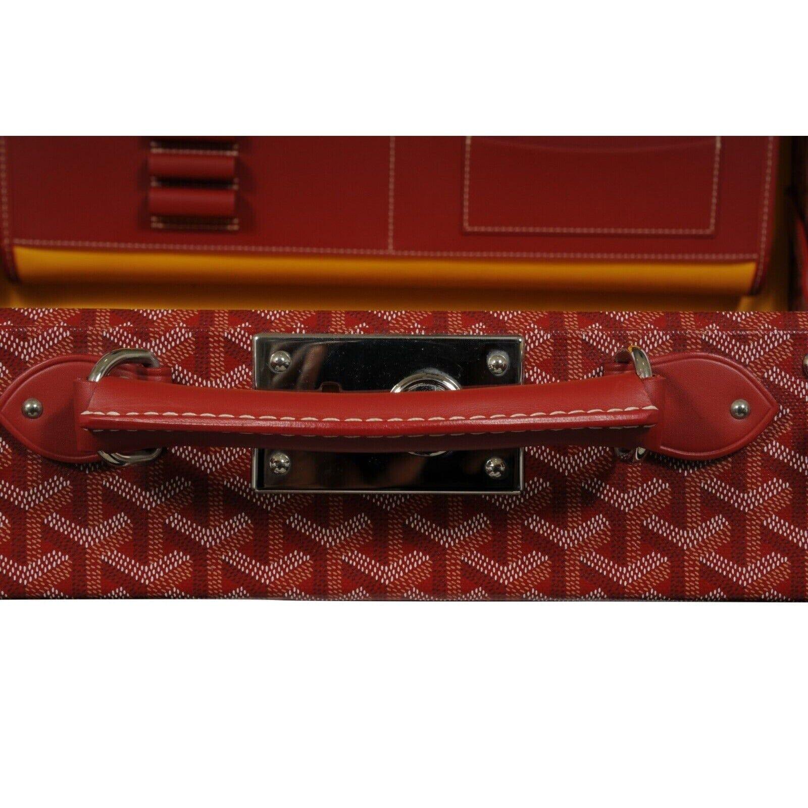Goyard Manoir GM Red Briefcase Travel Computer Trunk Bag Luggage Travel Carry On For Sale 5