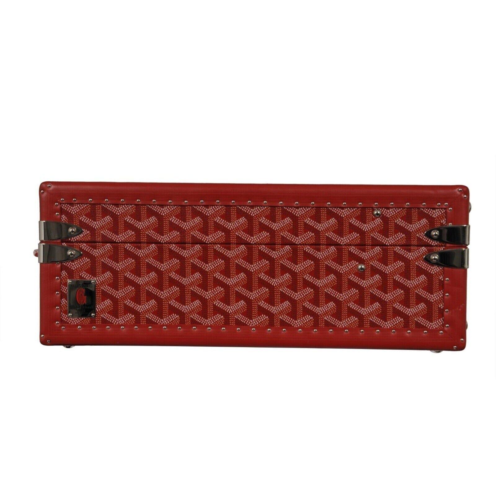 Goyard Manoir GM Red Briefcase Travel Computer Trunk Bag Luggage Travel Carry On For Sale 7