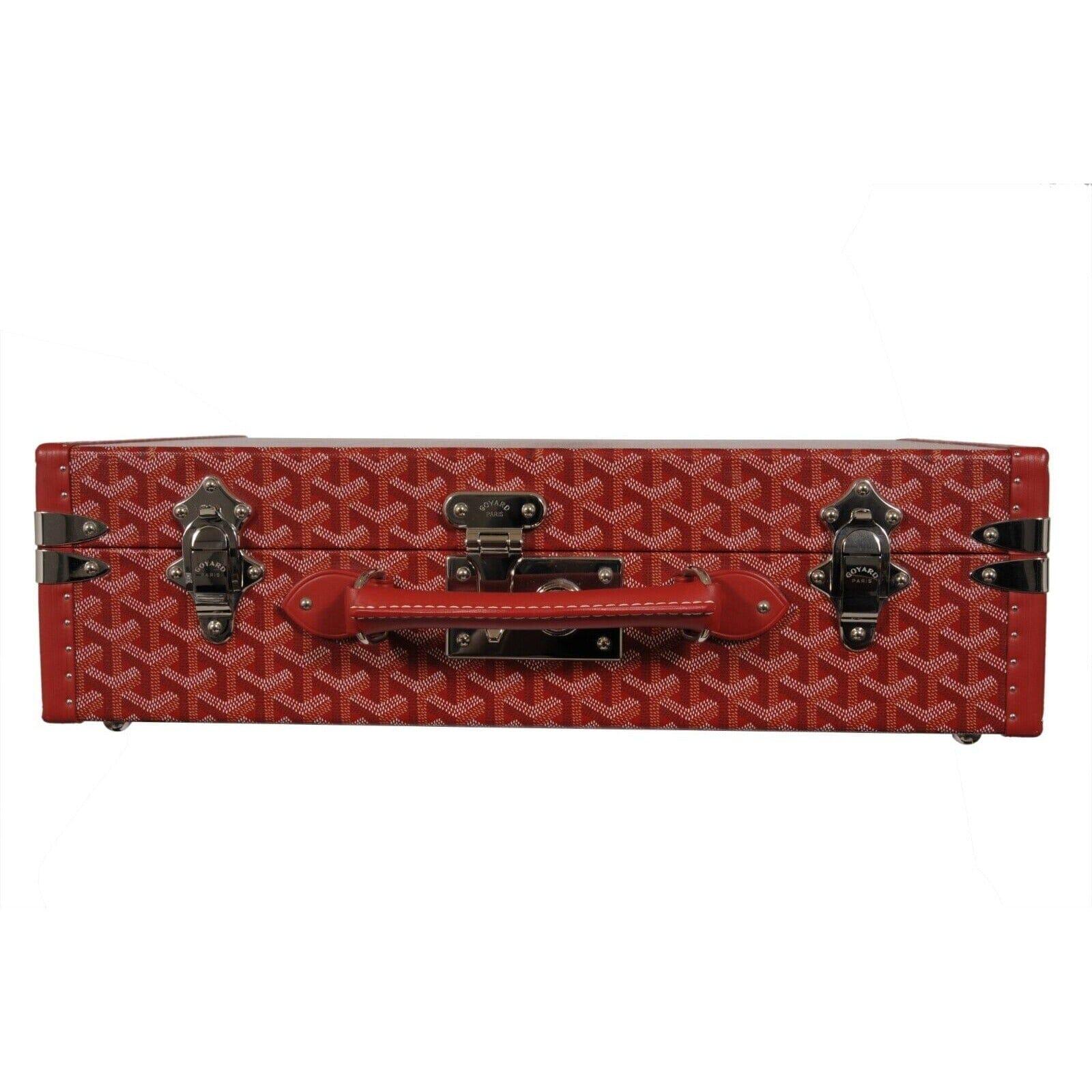 Goyard Manoir GM Red Briefcase Travel Computer Trunk Bag Luggage Travel Carry On For Sale 8