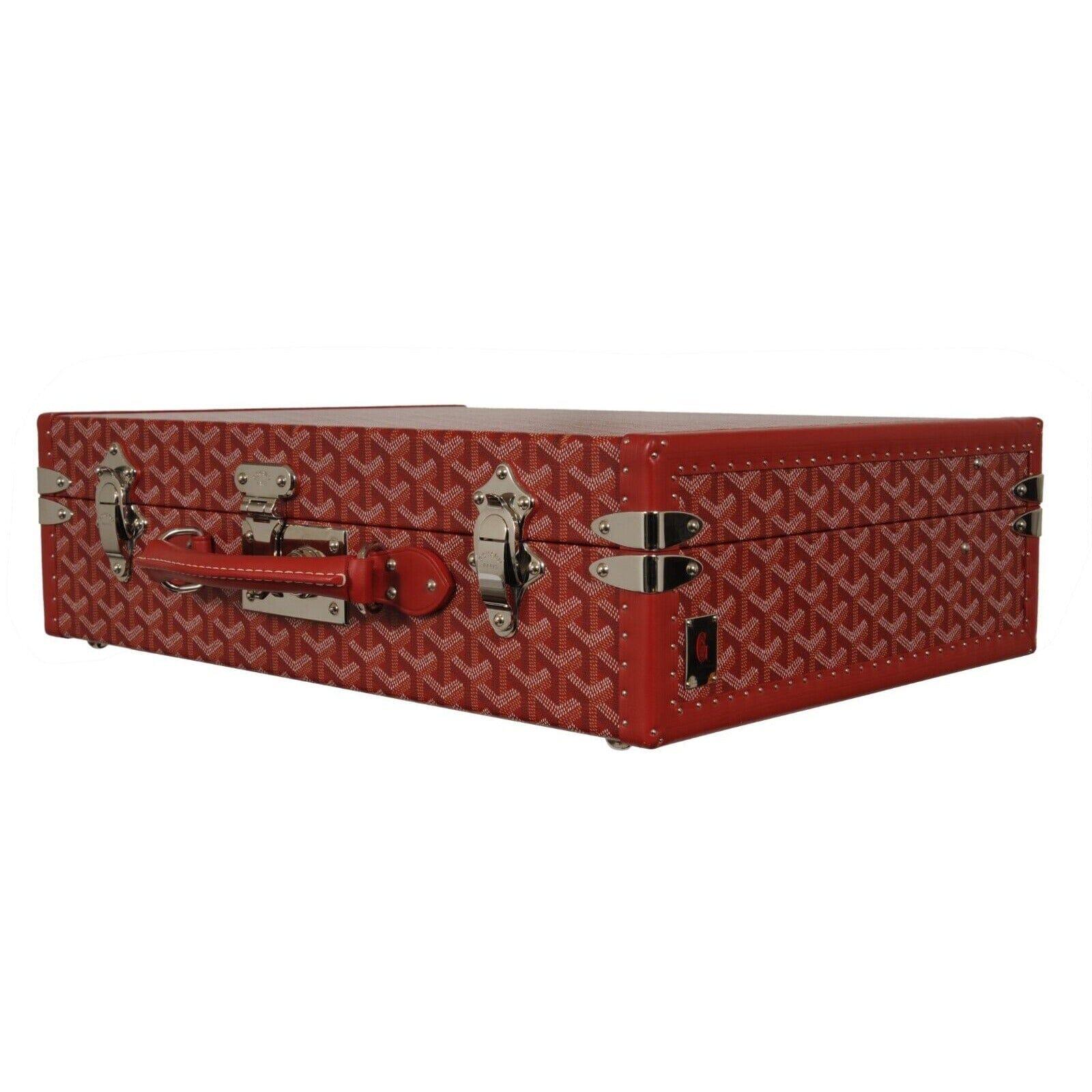 Goyard Manoir GM Red Briefcase Travel Computer Trunk Bag Luggage Travel Carry On For Sale 9