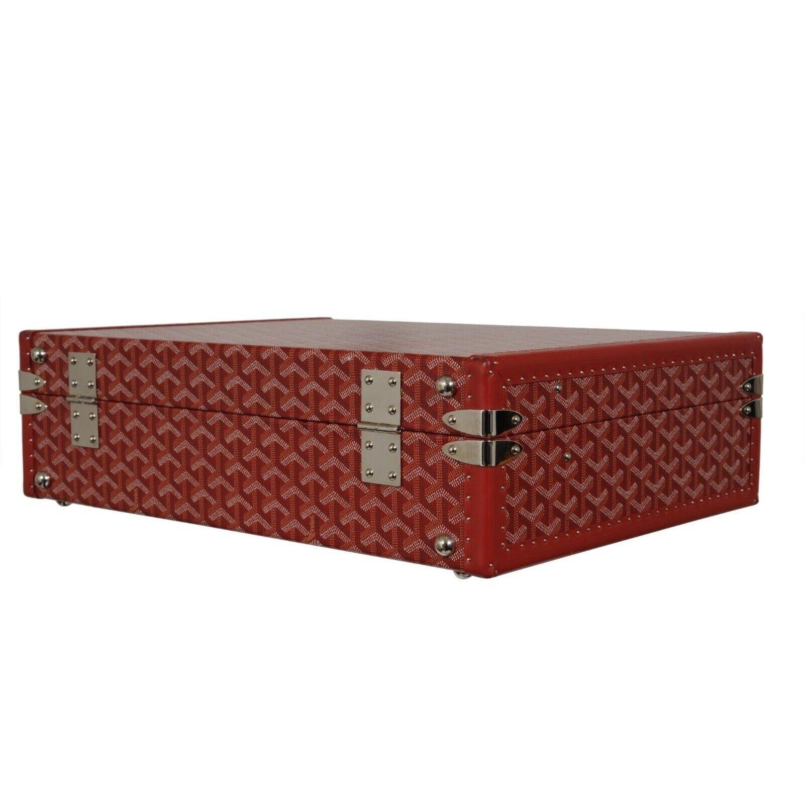 Goyard Manoir GM Red Briefcase Travel Computer Trunk Bag Luggage Travel Carry On For Sale 10