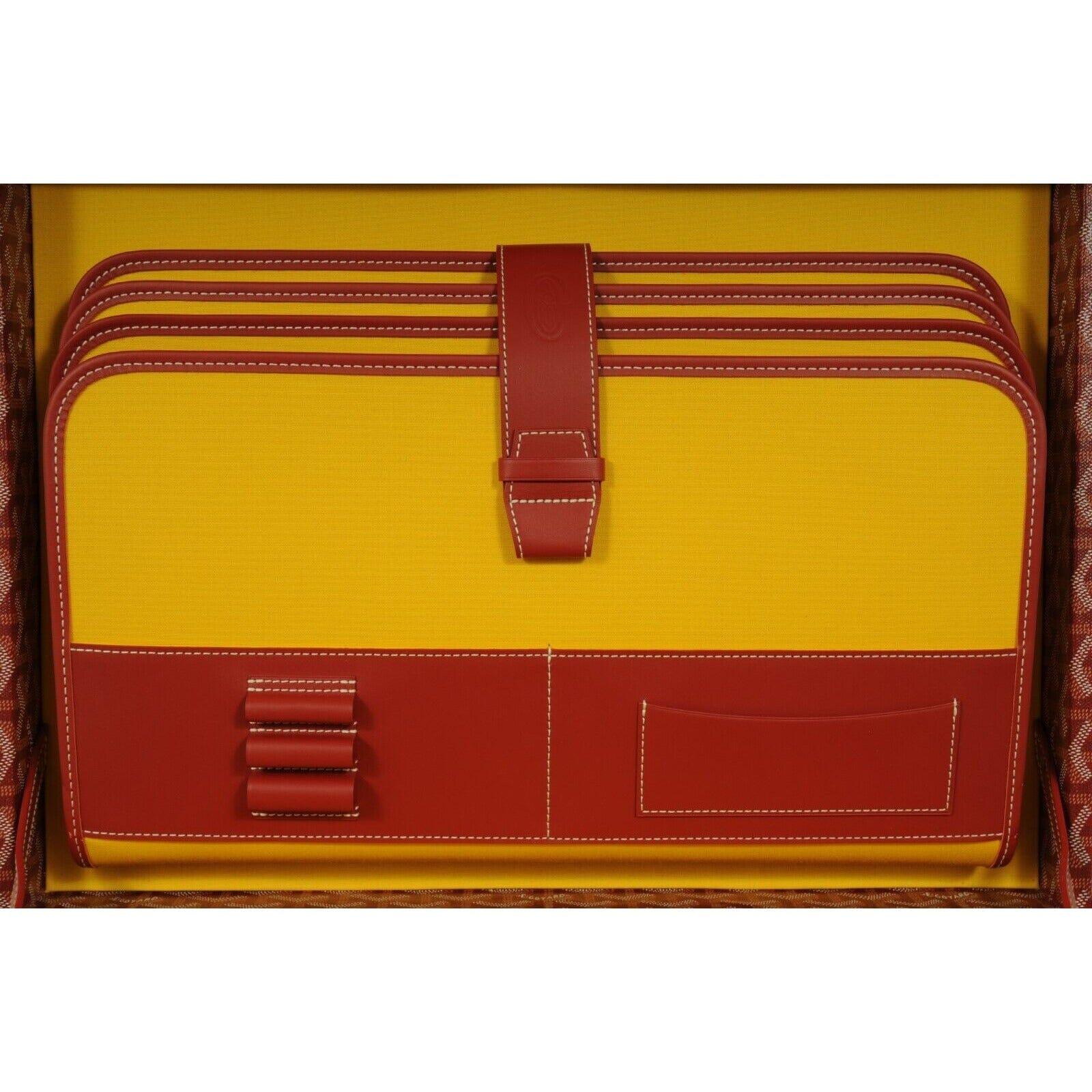 Goyard Manoir GM Red Briefcase Travel Computer Trunk Bag Luggage Travel Carry On For Sale 11