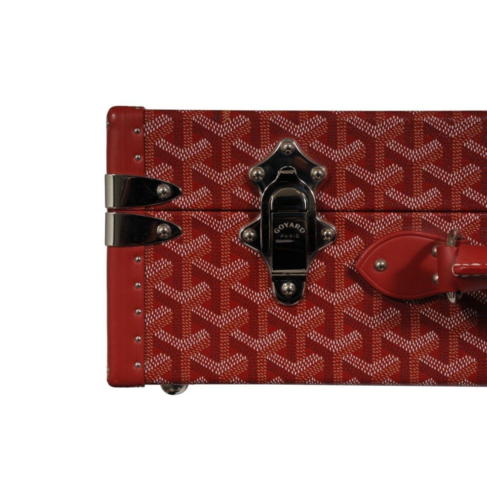 Goyard Manoir GM Red Briefcase Travel Computer Trunk Bag Luggage Travel Carry On For Sale 12