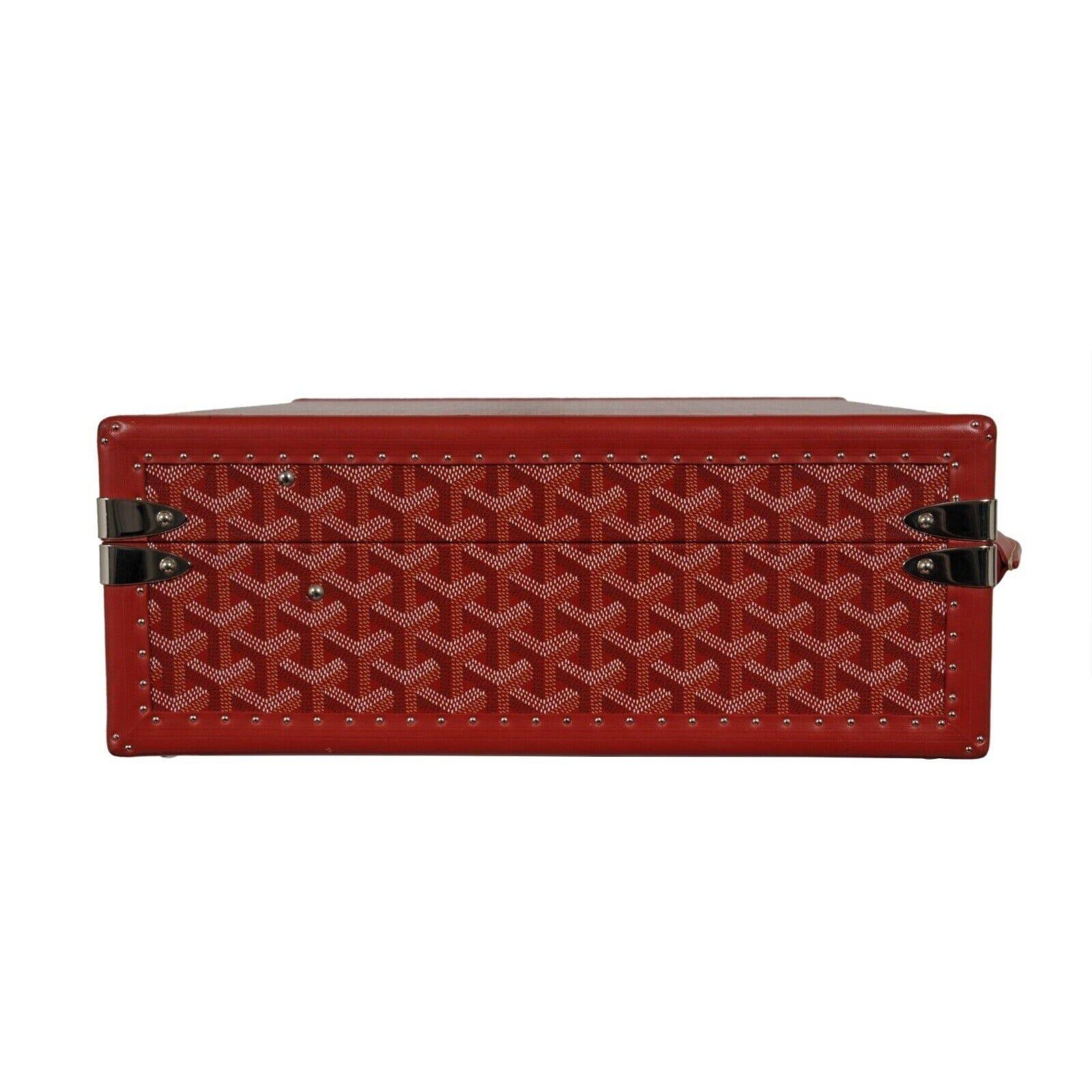 Brown Goyard Manoir GM Red Briefcase Travel Computer Trunk Bag Luggage Travel Carry On For Sale