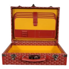 Goyard Manoir GM Rote Aktentasche Reise Computer Trunk Bag Gepäck Reise Reisetasche On