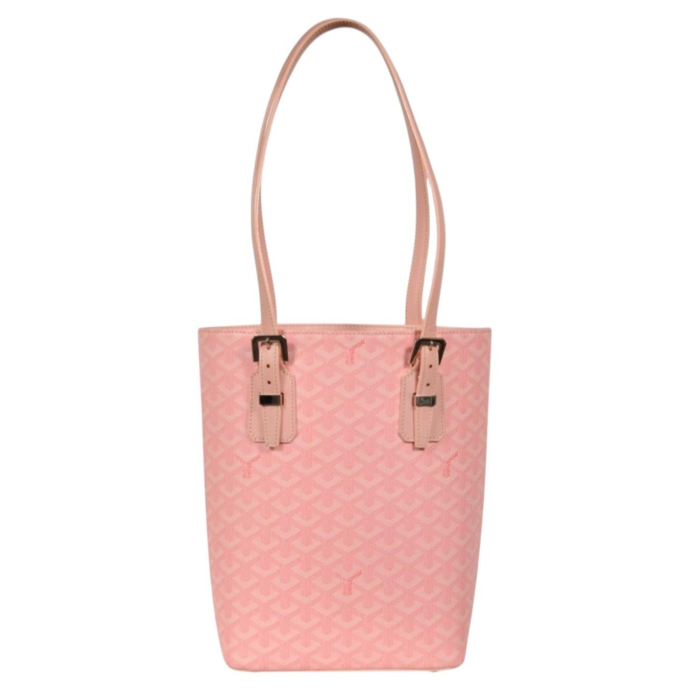 Goyard Marie Galante Bag Rose Sakura Pink Canvas Tote Bag Shoulder Travel Carry