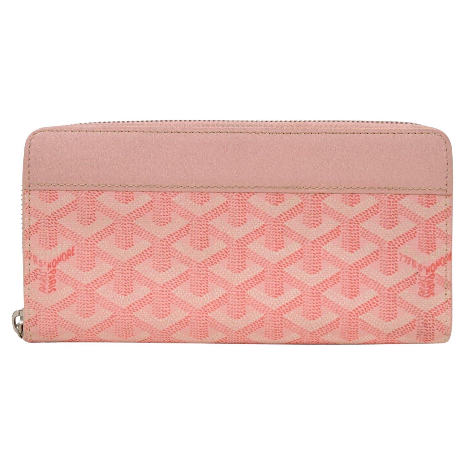 Goyard Matignon Portafoglio lungo con zip Rosa Portacarte da viaggio multitasche Tote Purse in vendita