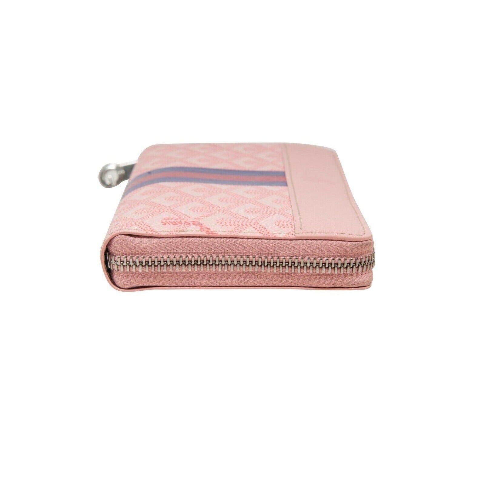 Goyard Matignon Zip Long Wallet Sakura Pink Multi Pocket Card Holder Clutch File en vente 3