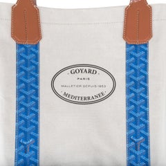 Goyard Mediterranee St. Tropez Reversible Tote Toile Canvas Chevron Blue