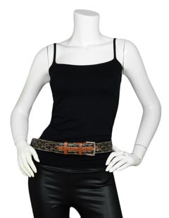 Goyard Männer schwarz Tan Goyardine Florida Gürtel sz 95