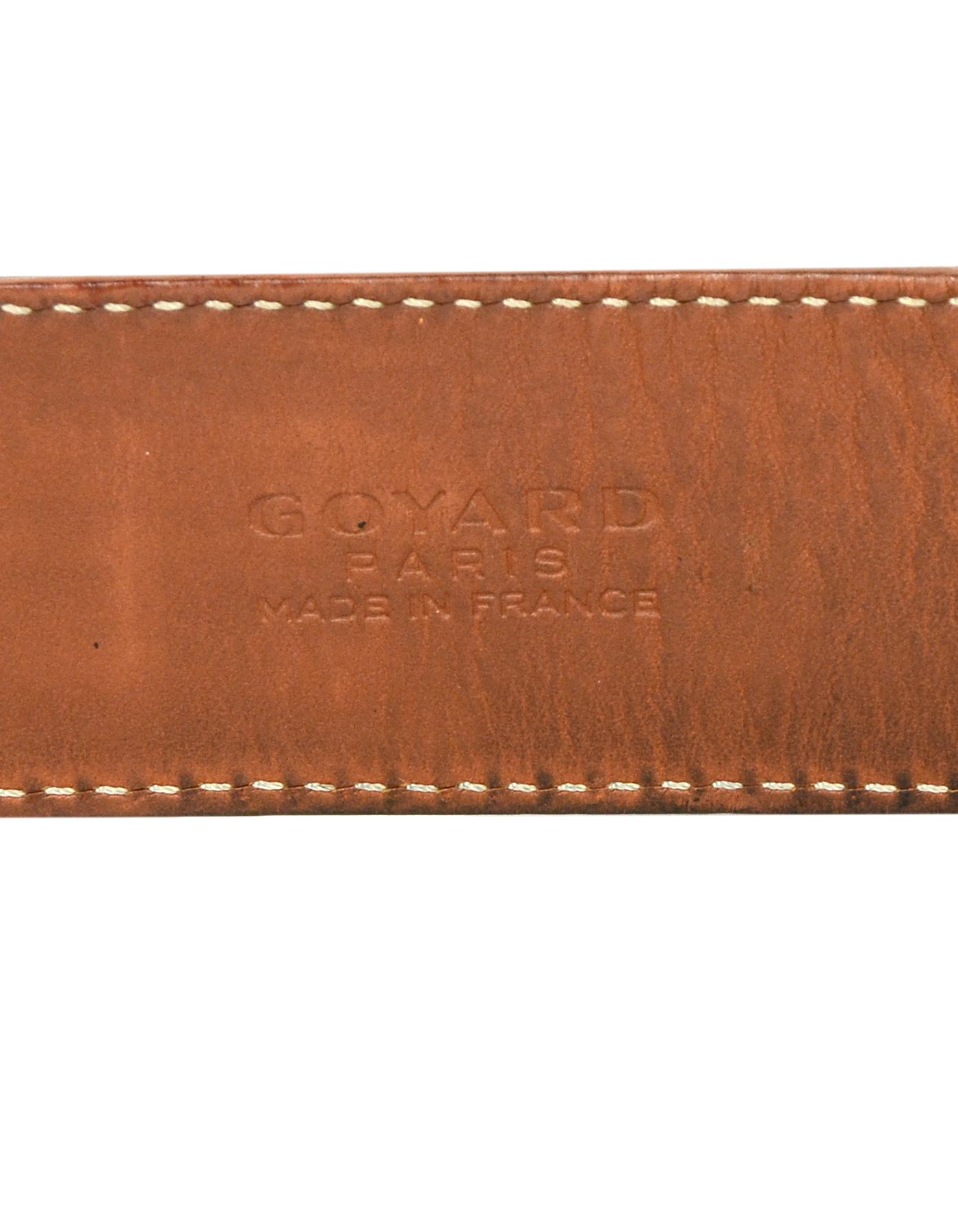 Beige Goyard Men's Black Tan Goyardine Florida Belt sz 95