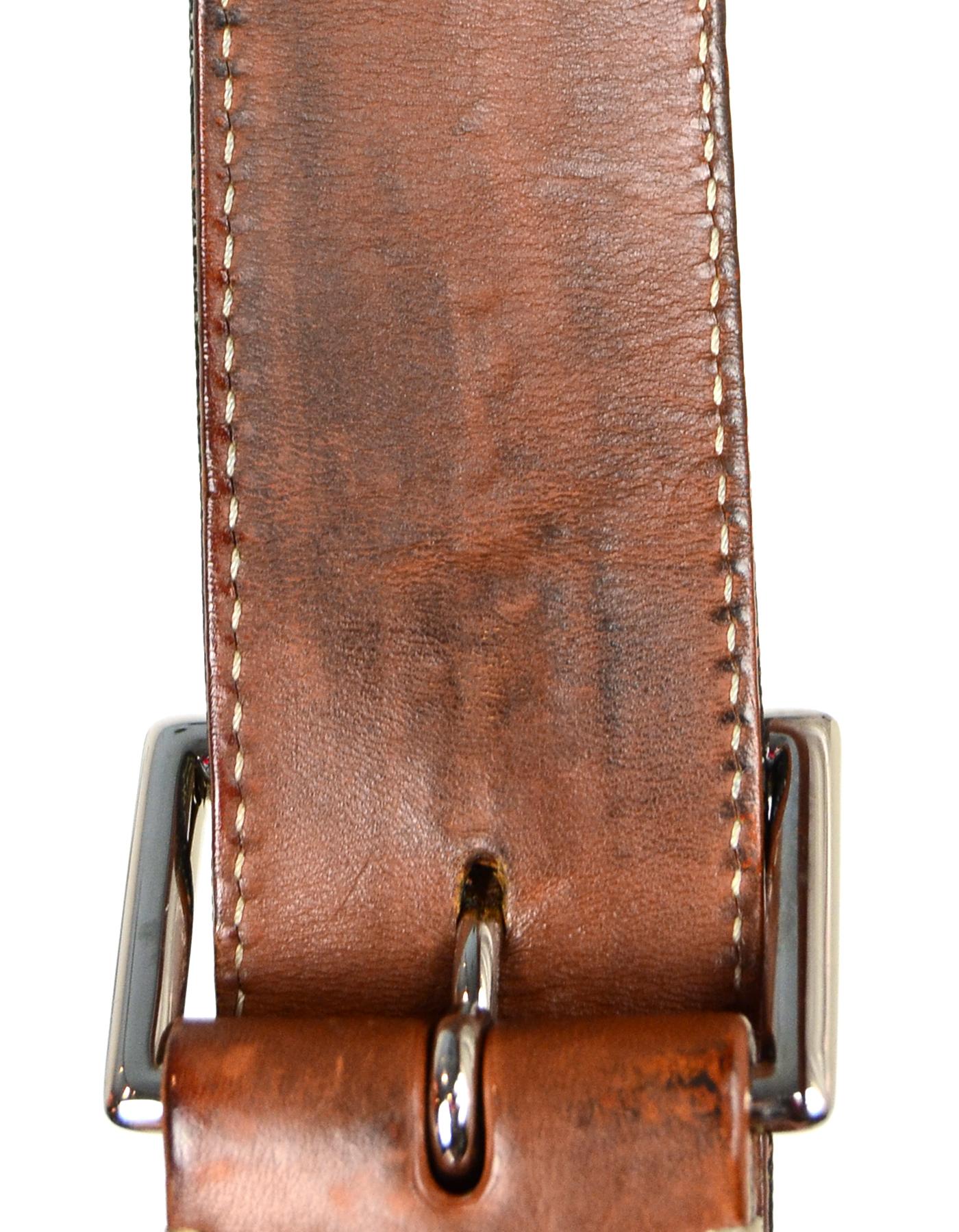 Goyard Homme Noir Tanné Goyardine Florida Belt sz 95 Excellent état à New York, NY