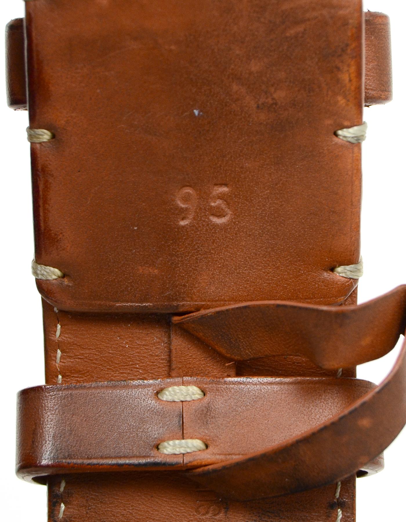  Goyard Homme Noir Tanné Goyardine Florida Belt sz 95 Unisexe 