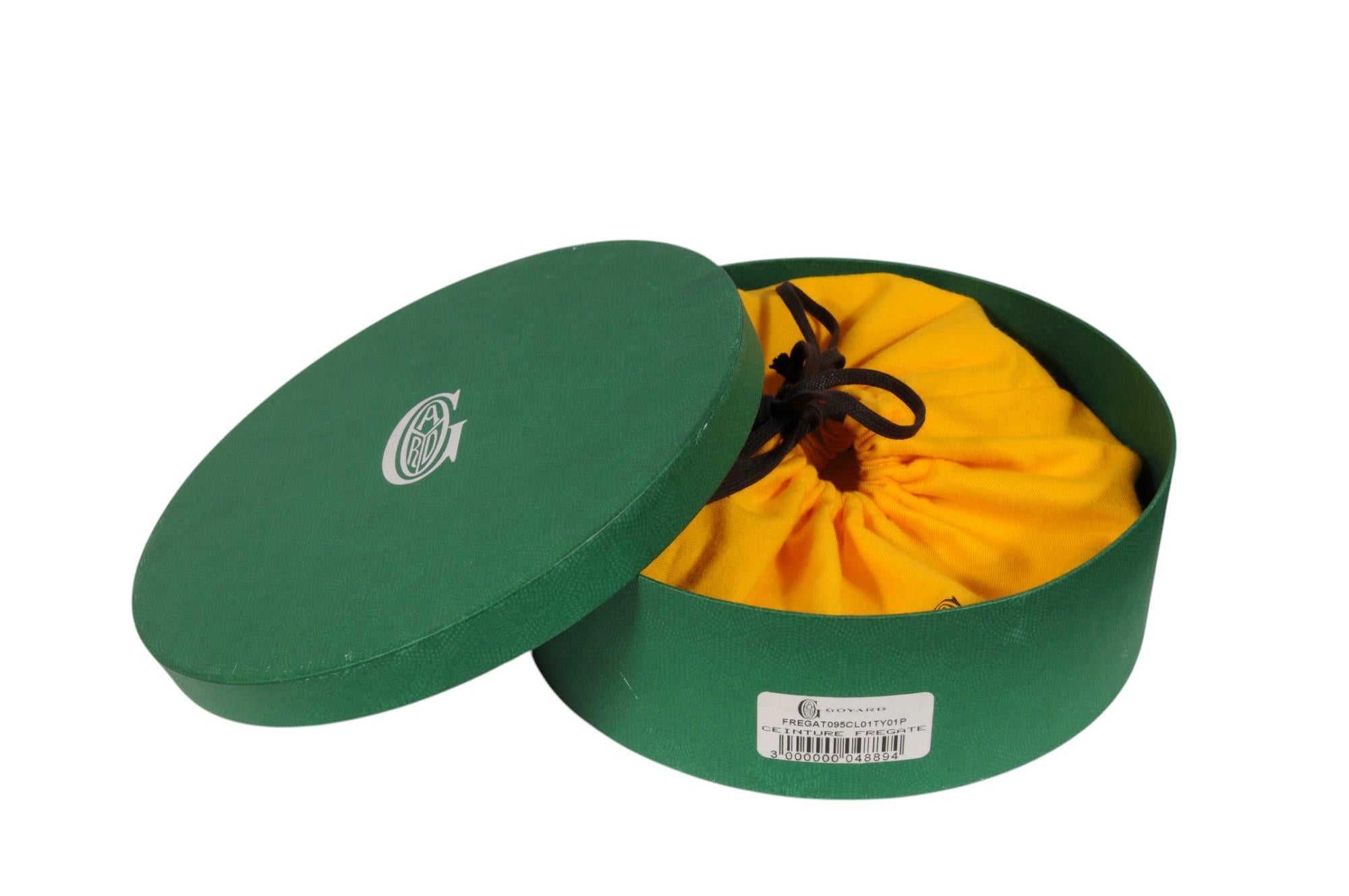 Goyard Herren Fregate Gürtel Größe 95 332 32 33 Schwarz Goyardine Canvas Leder 5-Loch im Angebot 7