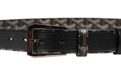 Goyard Cintura Fregate Uomo Taglia 95 332 32 33 Nero Tela Pelle Goyard 5 Buchi