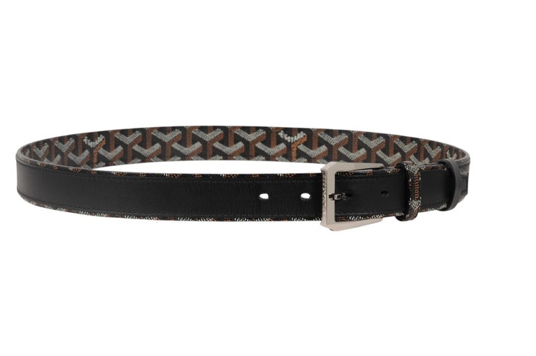 Goyard Black & Brown Patterned Canvas Belt with Silver Buckle Goyard | Accessories | Goyard Belt Monogram Silver Buckle  main image 4