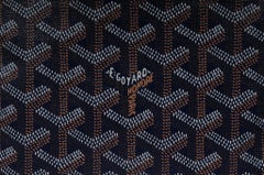 Goyard Mini Poitier Tote Navy Bag Blue Goyardine Reversible Canvas Leather Purse