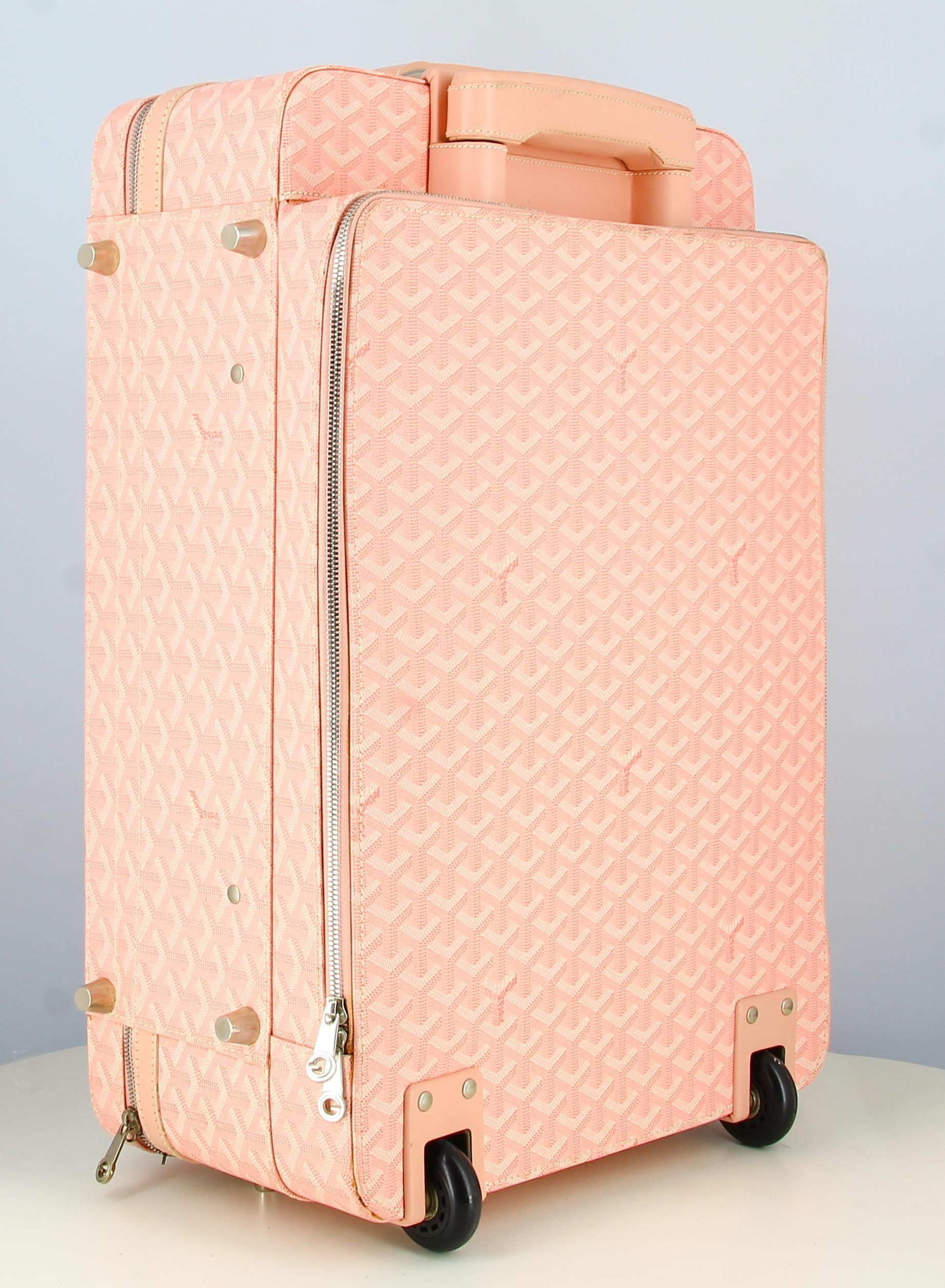 Goyard Monogram Pink Suitcase with Ken profile In Good Condition For Sale In PARIS, FR