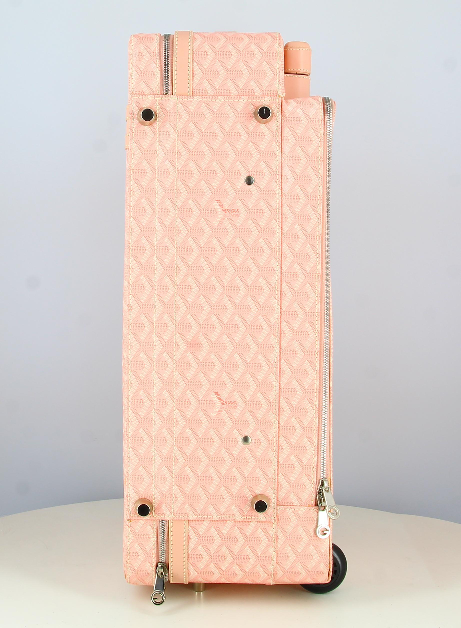 Goyard Monogram Pink Suitcase with Ken profile For Sale 1