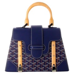 Goyard Saigon Handtasche mit Monogramm in Blau und Beige 