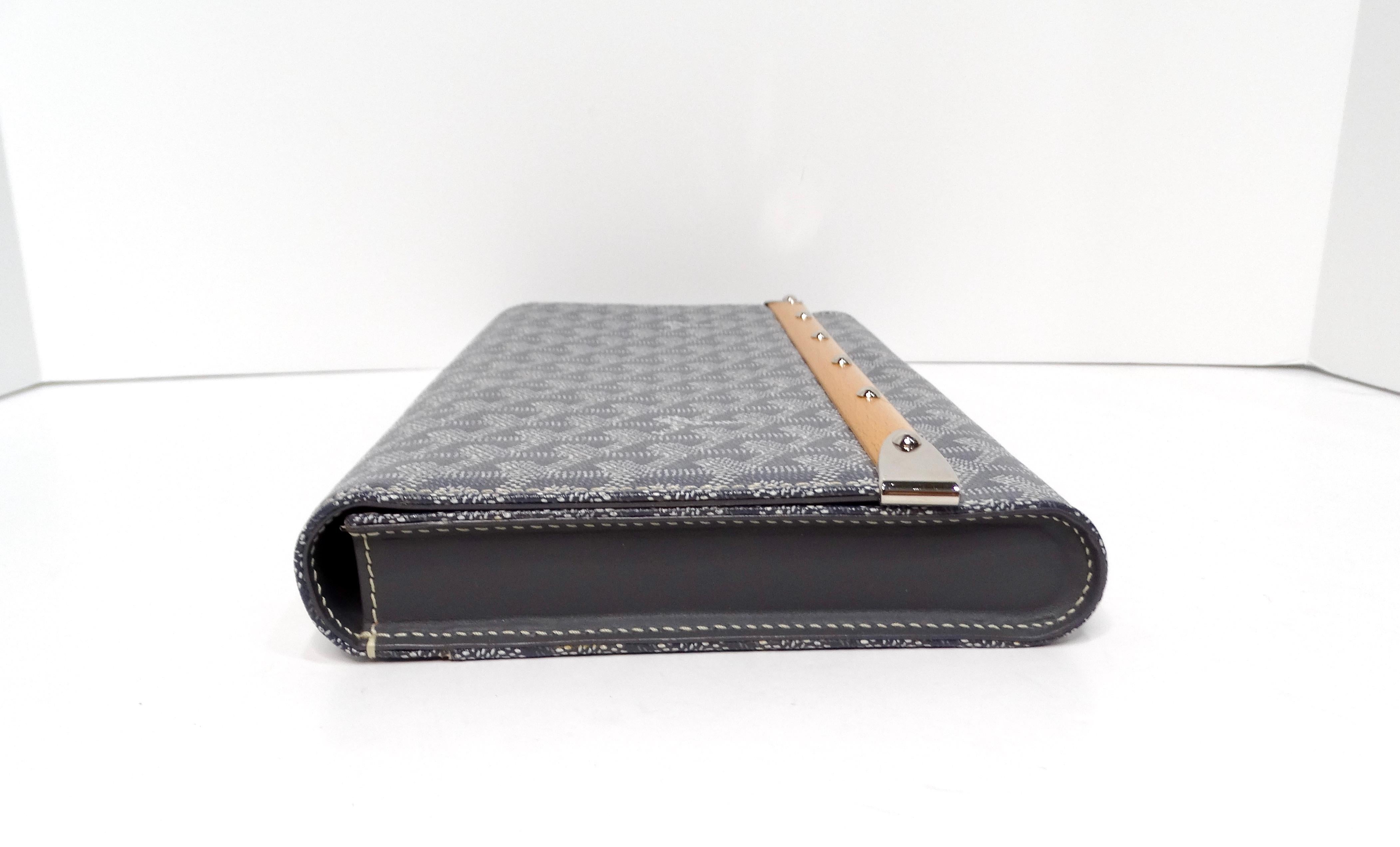 Goyard Monte Carlo Bois Clutch Grau im Zustand „Gut“ im Angebot in Scottsdale, AZ
