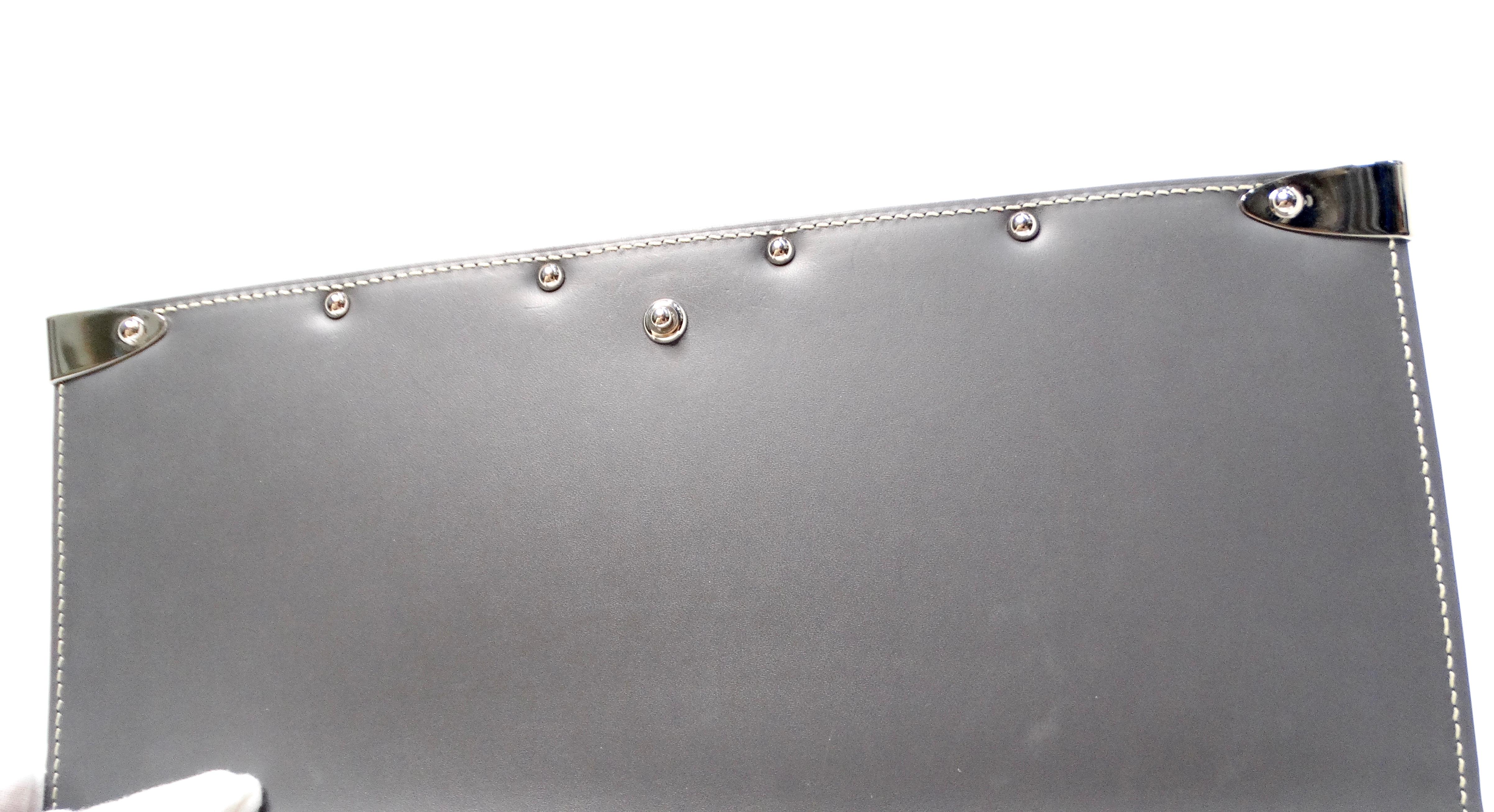 Goyard Monte Carlo Bois Clutch Grau im Angebot 5