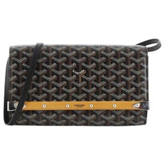 Goyard Goyardine Black Monte Carlo PM Clutch/Shoulder Bag Silver Hardware