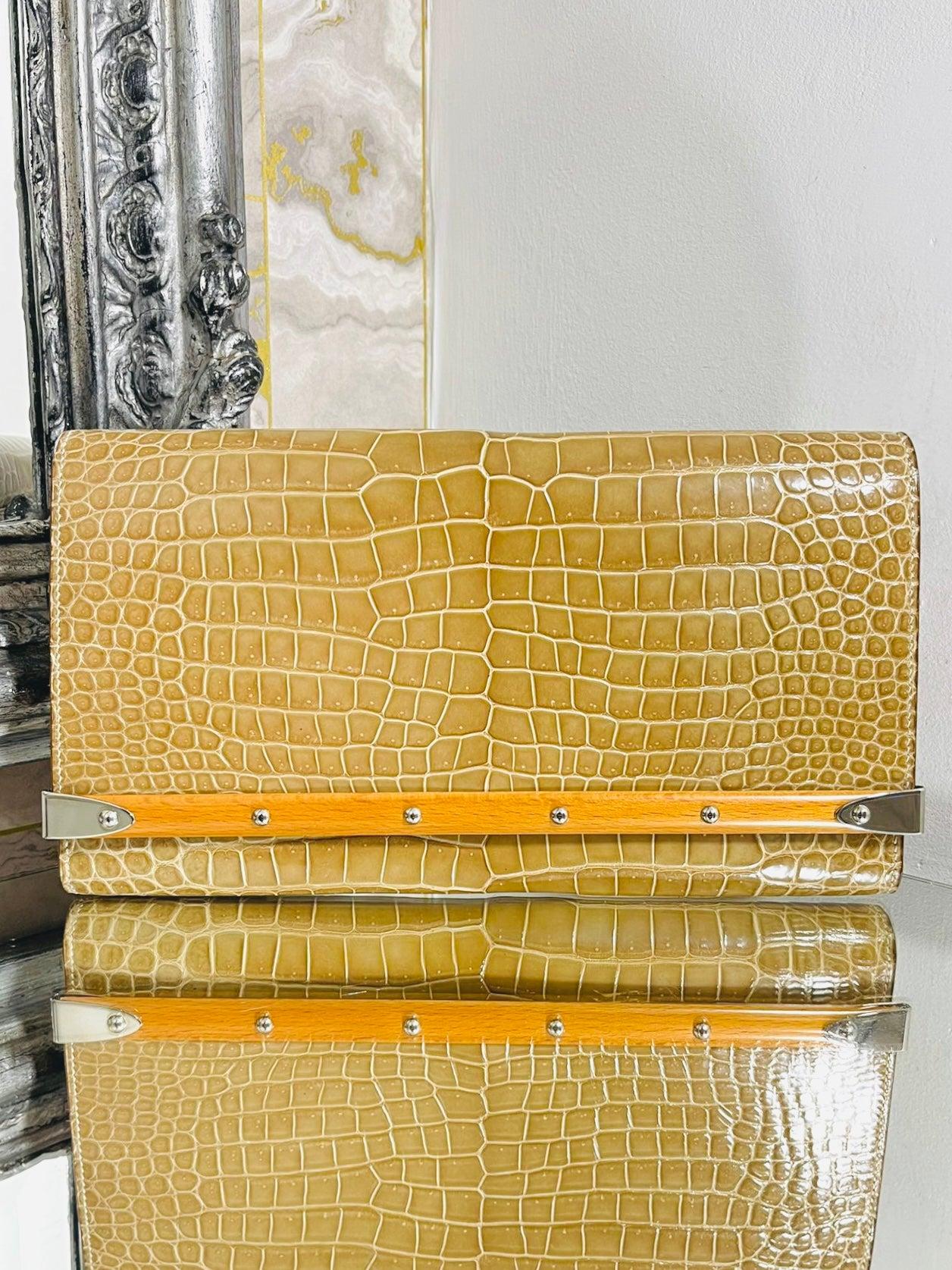 Goyard Monte Carlo Crocodile Skin Clutch Bag - Special Order In Excellent Condition For Sale In London, GB