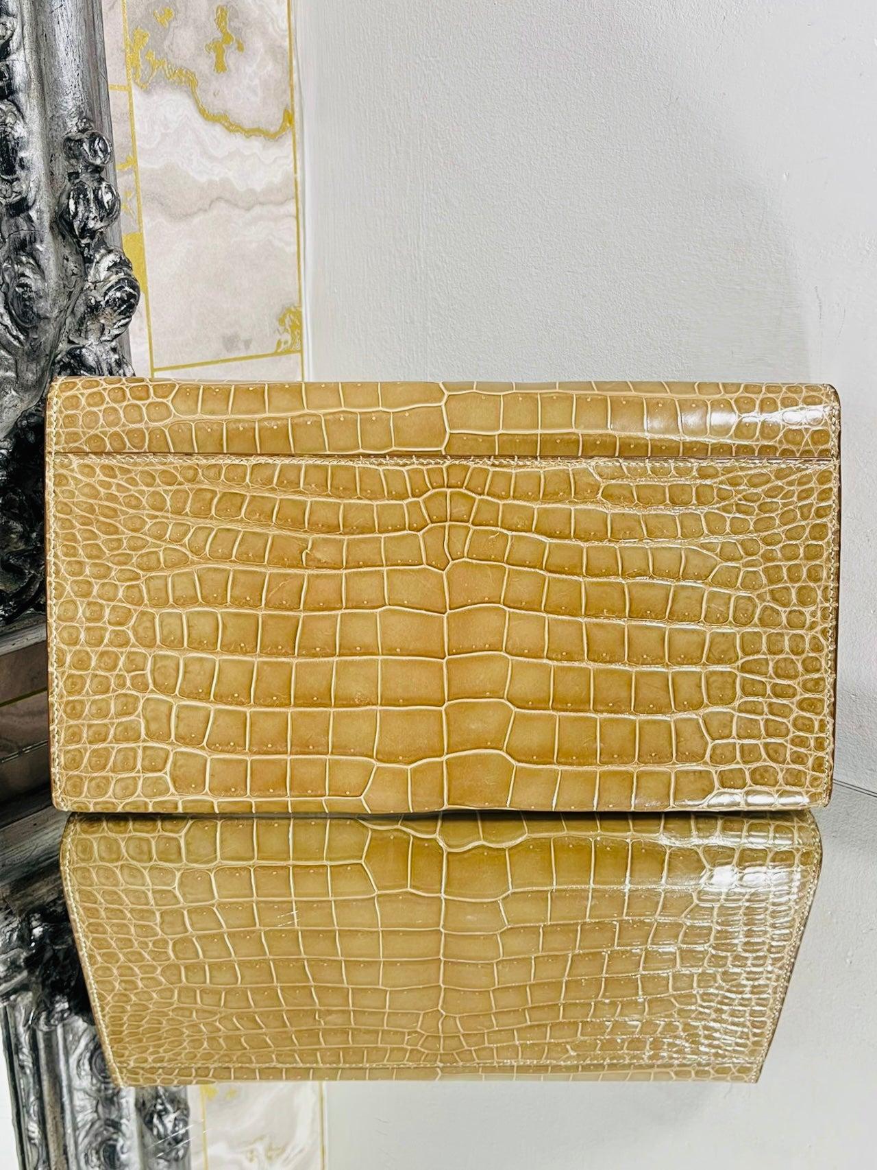 Goyard Monte Carlo Crocodile Skin Clutch Bag - Special Order For Sale 1