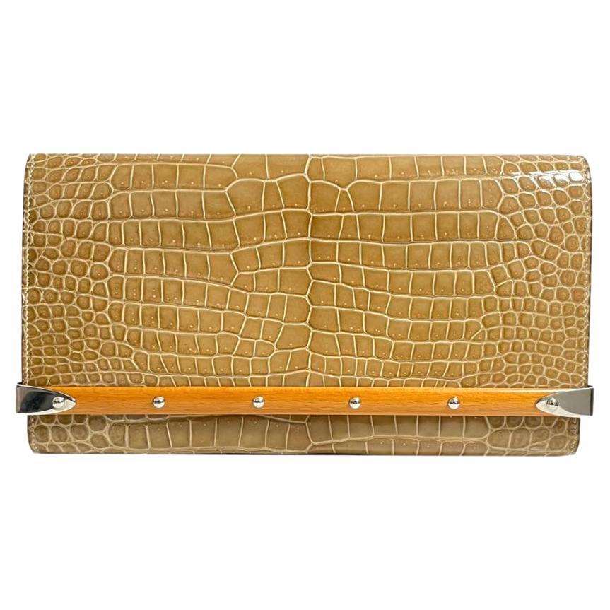 Goyard Monte Carlo Crocodile Skin Clutch Bag - Special Order For Sale