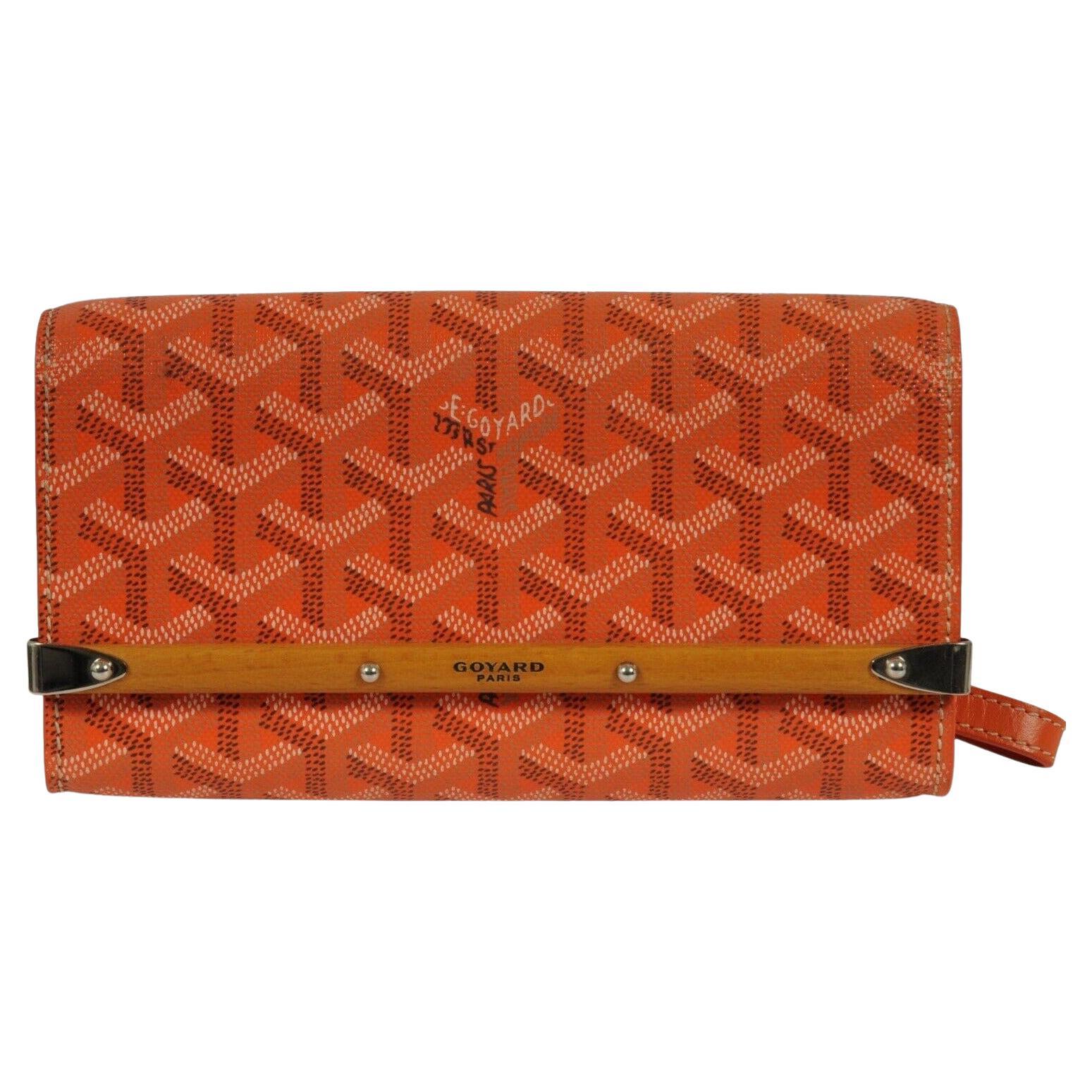 Goyard Monte Carlo Mini Orange Limited Edition Wrist Clutch Purse Bag Wallet