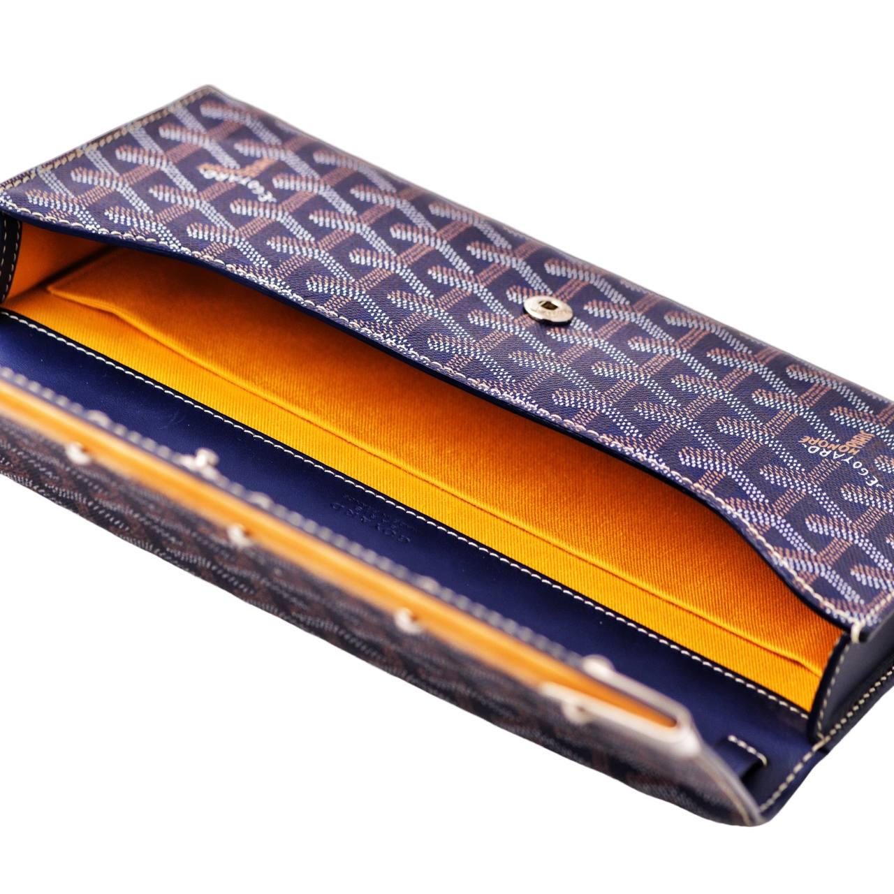 Goyard Monte-Carlo PM Clutch Navy Blue For Sale 8
