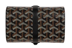 Goyard Montre De Voyage Double Two Travel Watch Roll Box Case Black Leather
