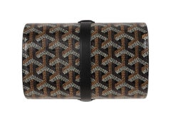 Goyard Montre De Voyage Double Two Travel Watch Roll Box Case Black Leather