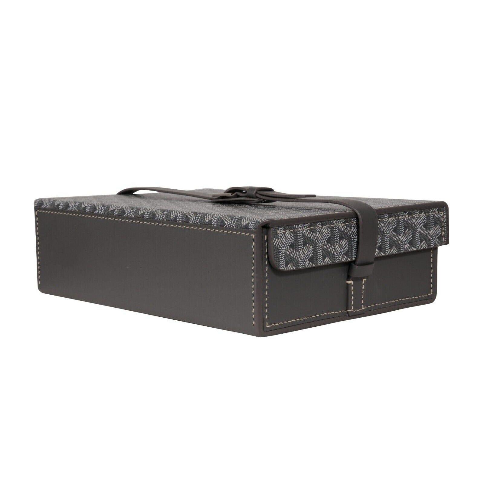 Goyard Montre De Voyage Eight Watch Box Gray Travel Trunk Case Buckle Strap Roll en vente 5