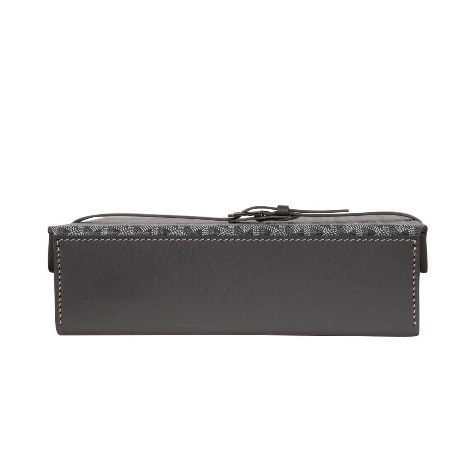 Goyard Montre De Voyage Eight Watch Box Gray Travel Trunk Case Buckle Strap Roll en vente 4