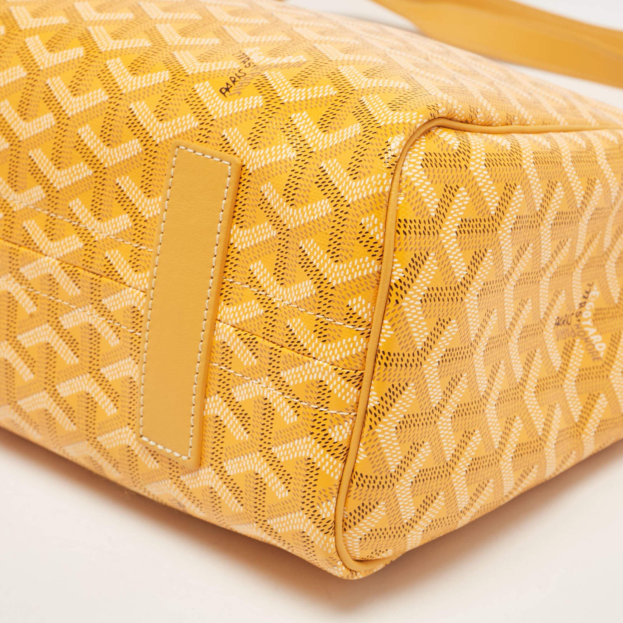 Goyard Mustard Goyardine Coated Canvas and Leather Rouette PM Bag 4