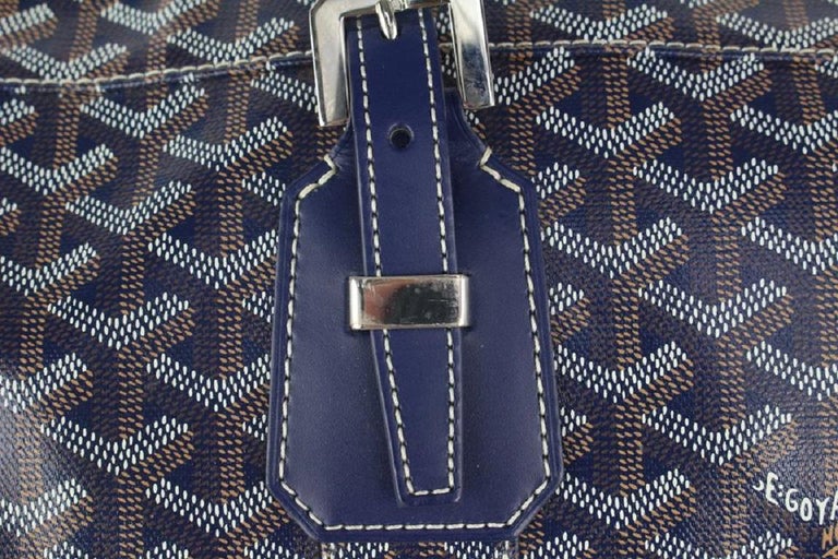 Used Goyard Monogram Boston Bag Blue Leather Logo Travel Cssr1220Goyhol  46497 jp