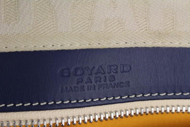 Goyard Croisiere 50 Navy Blue Duffle Travel Bag SAH Initials Carry