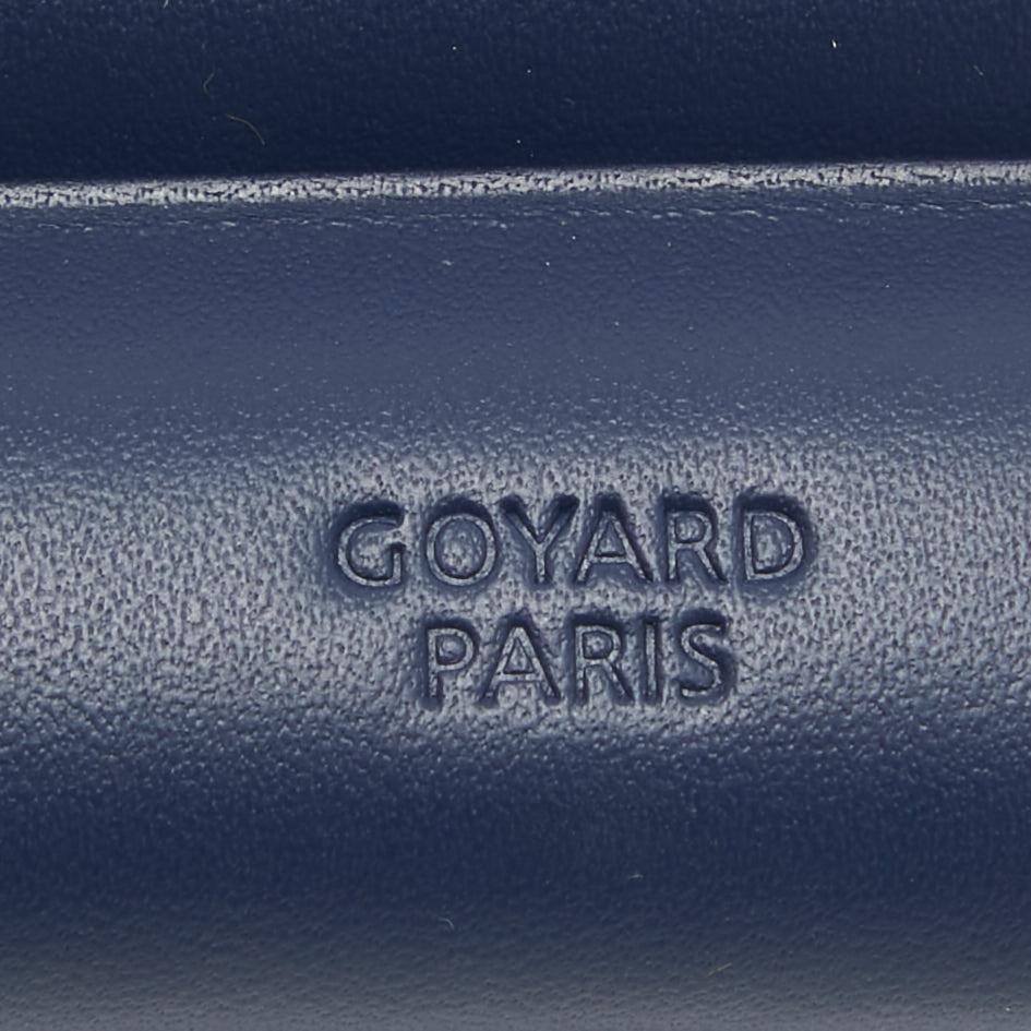 Goyard Navy Blue Goyardine Coated Canvas and Leather Churchill 3 Cigar Case In New Condition For Sale In Dubai, Al Qouz 2