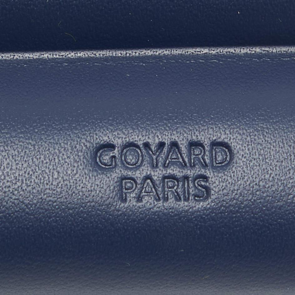 Men's Goyard Navy Blue Goyardine Coated Canvas and Leather Churchill 3 Cigar Case