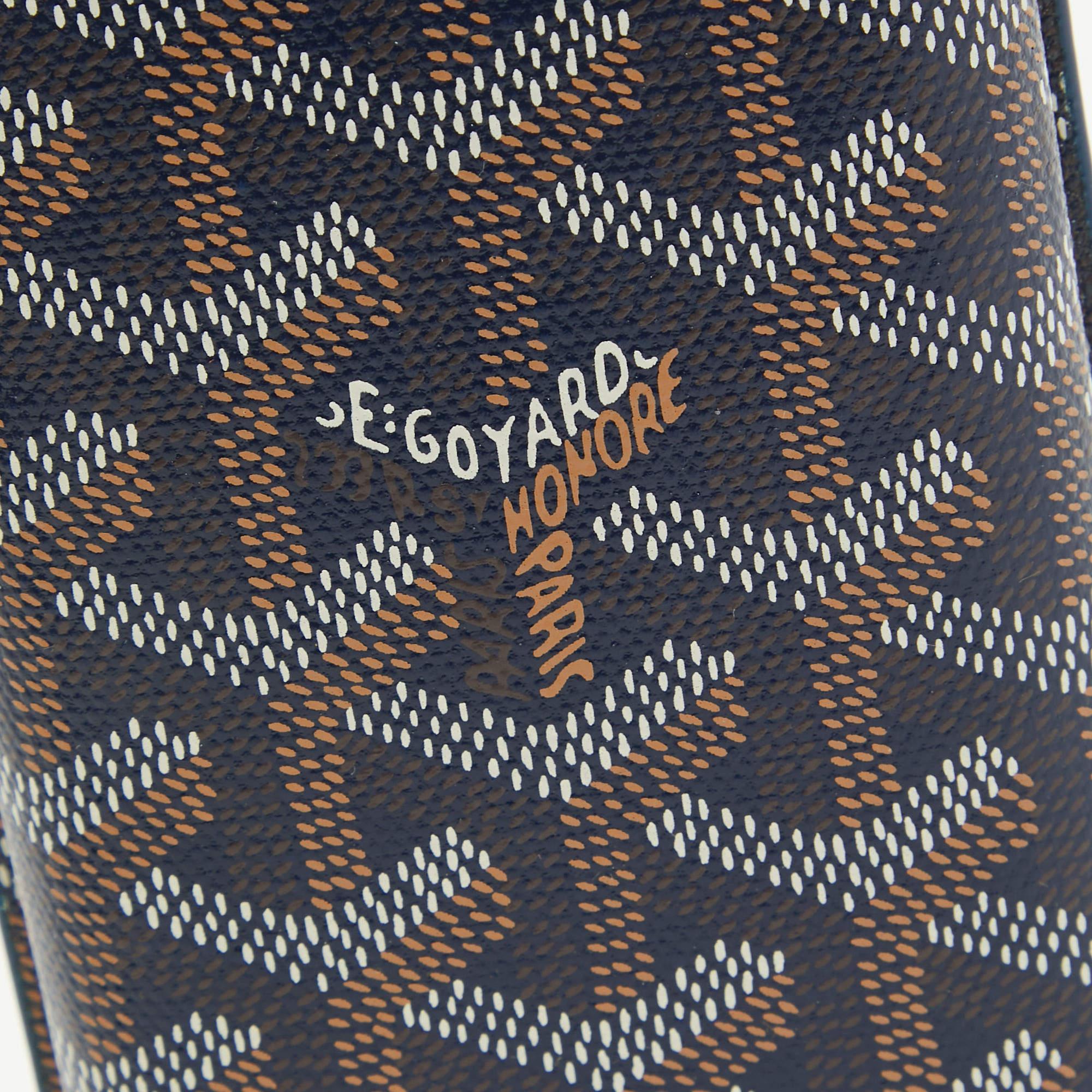 Goyard Navy Blue Goyardine Coated Canvas and Leather Churchill 3 Cigar Case 1